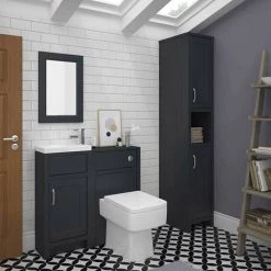 Chatsworth Traditional Cloakroom Vanity Unit Suite - Graphite -Bathroom Suites Sales C900BLK n d2 460