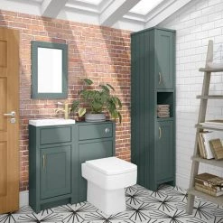 Chatsworth Traditional Cloakroom Vanity Unit Suite - Green -Bathroom Suites Sales C900GRN n d1 460