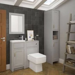 Chatsworth Traditional Cloakroom Vanity Unit Suite - Grey -Bathroom Suites Sales C900GRY d3 460