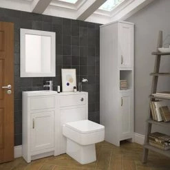 Chatsworth Traditional Cloakroom Vanity Unit Suite - White -Bathroom Suites Sales C900WHT d6 460