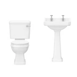 Nuie Carlton 4-Piece Traditional 2TH Bathroom Suite - 560mm Basin -Bathroom Suites Sales CAR04 n d3 460