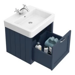 Chatsworth Blue Cloakroom Suite (Wall Hung Vanity Unit + Close Coupled Toilet) -Bathroom Suites Sales CBLWHS d5 460