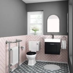 Chatsworth Graphite Cloakroom Suite (Wall Hung Vanity Unit + Close Coupled Toilet) -Bathroom Suites Sales CBWHS d6 460