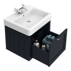 Chatsworth Graphite Cloakroom Suite (Wall Hung Vanity Unit + Close Coupled Toilet) -Bathroom Suites Sales CBWHS d5 460
