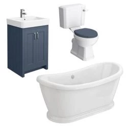 Chatsworth Blue Close Coupled Roll Top Bathroom Suite -Bathroom Suites Sales CCCBBS d6 460