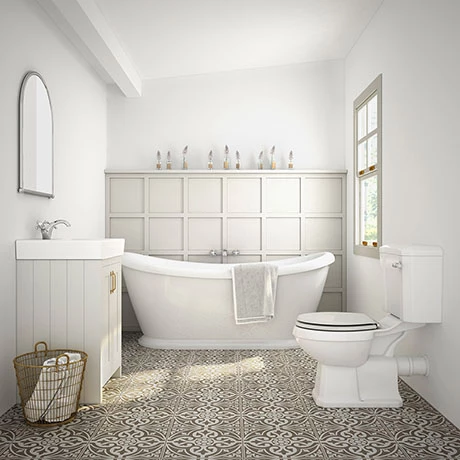 Chatsworth Grey Close Coupled Roll Top Bathroom Suite 1 Chatsworth Grey Close Coupled Roll Top Bathroom Suite
