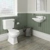 Carlton Traditional Cloakroom Suite - Close Couple Toilet & Wall Hung Basin