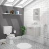Chatsworth Grey Cloakroom Suite (Wall Hung Vanity Unit + Close Coupled Toilet)
