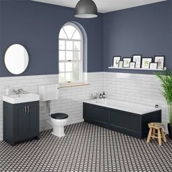 Chatsworth Graphite Bathroom Suite incl. 1700 x 700 Bath with Panels