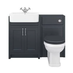 Chatsworth Traditional Graphite Semi-Recessed Vanity Unit + Toilet Package -Bathroom Suites Sales CSR600WCBLK D5 460 1