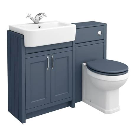Chatsworth Traditional Blue Semi-Recessed Vanity Unit + Toilet Package 4 Chatsworth Traditional Blue Semi-Recessed Vanity Unit + Toilet Package - Image 4