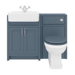 Chatsworth Traditional Blue Semi-Recessed Vanity Unit + Toilet Package 10 Chatsworth Traditional Blue Semi-Recessed Vanity Unit + Toilet Package -Bathroom Suites Sales CSR600WCBLU d5 460