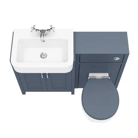 Chatsworth Traditional Blue Semi-Recessed Vanity Unit + Toilet Package 6 Chatsworth Traditional Blue Semi-Recessed Vanity Unit + Toilet Package - Image 6