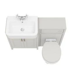 Chatsworth Traditional Grey Semi-Recessed Vanity Unit + Toilet Package -Bathroom Suites Sales CSR600WCGRY D7 460