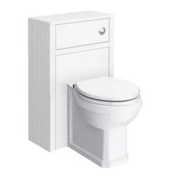 Chatsworth Traditional White Semi-Recessed Vanity Unit + Toilet Package -Bathroom Suites Sales CSR600WCWHT d2 460