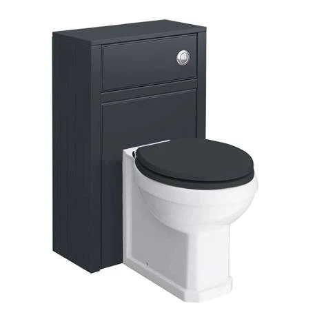 Chatsworth Traditional Graphite Semi-Recessed Vanity Unit w. Matt Black Handles + Toilet Package 3 Chatsworth Traditional Graphite Semi-Recessed Vanity Unit w. Matt Black Handles + Toilet Package - Image 3