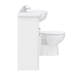 Cove 1150mm Vanity Unit Cloakroom Suite (Gloss White - Depth 300mm) -Bathroom Suites Sales CV1150CS n d2 460