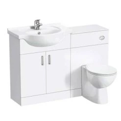 Cove 1150mm Vanity Unit Cloakroom Suite (Gloss White - Depth 300mm) -Bathroom Suites Sales CV1150CS nd1 460