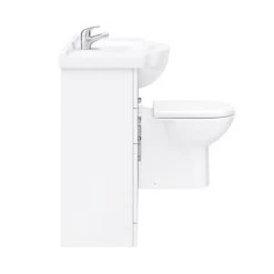 Cove 1320mm Vanity Unit Suite + Tap (High Gloss White - Depth 330mm) -Bathroom Suites Sales CV1320BST D6 460 1