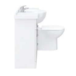 Cove 1520mm Vanity Unit Bathroom Suite (High Gloss White - Depth 330mm) -Bathroom Suites Sales CV1520BS D5 460
