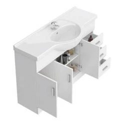 Cove 1700mm Vanity Unit Suite + Tap (High Gloss White - Depth 330mm) -Bathroom Suites Sales CV1700BST d1 460
