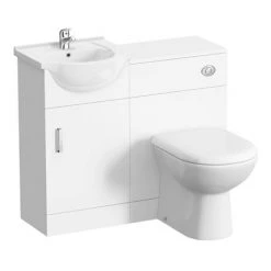 Cove 950mm Cloakroom Vanity Unit Suite + Basin Mixer (Gloss White - Depth 300mm) -Bathroom Suites Sales CV450WCDTY305 detail2 460