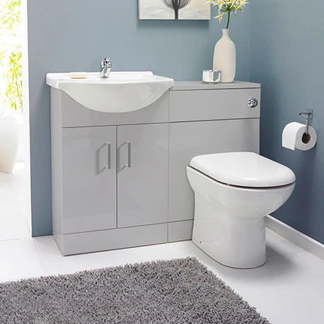 Cove 1050mm Light Grey Vanity Unit Cloakroom Suite 1 Cove 1050mm Light Grey Vanity Unit Cloakroom Suite