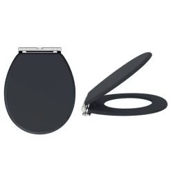 Chatsworth Wall Hung Graphite Vanity with Chrome Handle & Low Level Toilet -Bathroom Suites Sales CWH560BLKCLL d5 460