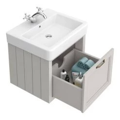 Chatsworth Wall Hung Grey Vanity with Brass Handle & Low Level Toilet -Bathroom Suites Sales CWH560GRYBLL d2 460