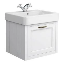 Chatsworth Wall Hung White Vanity with Brass Handle & Low Level Toilet -Bathroom Suites Sales CWH560WHTBLL d3 460