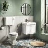 Chatsworth Wall Hung White Vanity with Matt Black Handle & Low Level Toilet