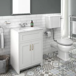 Chatsworth White Marble 4-Piece Low Level Bathroom Suite
