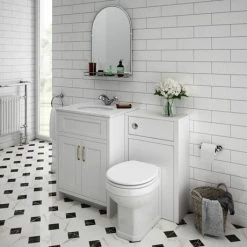 Chatsworth White Marble 610mm Traditional White Vanity Unit + Toilet Package