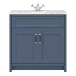 Chatsworth White Marble 810mm Traditional Blue Vanity Unit + Toilet Package 9 Chatsworth White Marble 810mm Traditional Blue Vanity Unit + Toilet Package -Bathroom Suites Sales CWM810WCBLU n d1 460