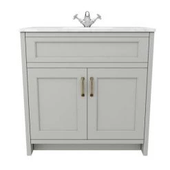 Chatsworth White Marble 810mm Traditional Grey Vanity Unit + Toilet Package -Bathroom Suites Sales CWM810WCGRY n d1 460
