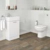 Nuie Cubix Gloss White Vanity Unit with Concealed Cistern, D-Shaped BTW Pan & Soft Close Seat