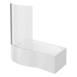 Cruze B-Shaped Shower Bath Suite - 1700mm with White Vanity Unit and Toilet -Bathroom Suites Sales CZSBS17 d2 460