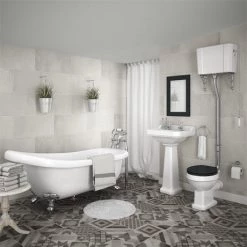 Carlton High Level Bathroom Suite + Roll Top Bath