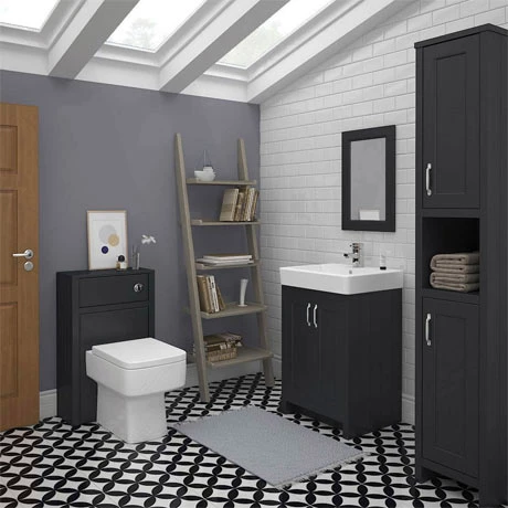 Chatsworth 3-Piece Traditional Graphite Bathroom Suite 1 Chatsworth 3-Piece Traditional Graphite Bathroom Suite