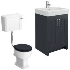 Chatsworth Graphite 4-Piece Low Level Bathroom Suite -Bathroom Suites Sales Chatsworth Graphite 4 Piece LL Bathroom Suite new detail1 460