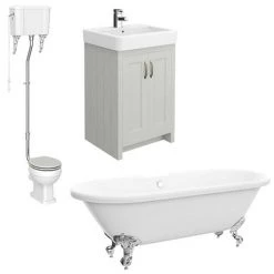 Chatsworth High Level Grey Roll Top Bathroom Suite -Bathroom Suites Sales Chatsworth HL Grey Roll Top Suite detail 460
