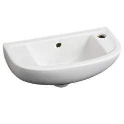 Cool Cloakroom Suite - Gloss White 7 Cool Cloakroom Suite - Gloss White -Bathroom Suites Sales Cool Cloakroom Suite Short Projection Toilet with 45cm Slimline 1TH Basin d3 375