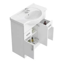 Cove 1250mm Vanity Unit Bathroom Suite + Tap (High Gloss White - Depth 330mm) -Bathroom Suites Sales Cove 1250mm Vanity Unit Bathroom Suite d2 460