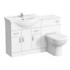 Cove 1250mm Vanity Unit Bathroom Suite + Tap (High Gloss White - Depth 330mm)