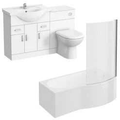 Cove Bathroom Suite with B-Shaped Shower Bath -Bathroom Suites Sales Cove Bathroom Suite with B Shaped Shower Bath d1 460