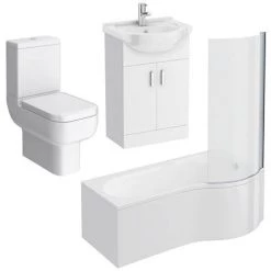Cove P-Shaped Modern Shower Bath Suite 8 Cove P-Shaped Modern Shower Bath Suite -Bathroom Suites Sales Cove P Shaped Modern Shower Bath Suite n d1 460