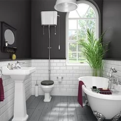 Duke High Level Bathroom Suite + Roll Top Bath