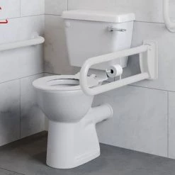 Milton Doc M Pack - Accessible Bathroom Toilet, Basin + White Grab Rails -Bathroom Suites Sales DOCMP001 nw d2 460