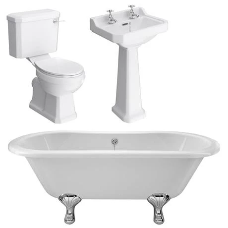 Grosvenor Traditional Double Ended Roll Top Bath Suite (1700mm) 3 Grosvenor Traditional Double Ended Roll Top Bath Suite (1700mm) - Image 3