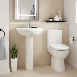 Nuie Ivo 4-Piece Comfort Height Modern Bathroom Suite